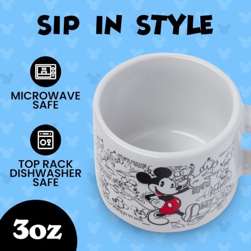 Silver Buffalo Disney Mickey Mouse Ceramic, Espresso Cup Stack, 4pk