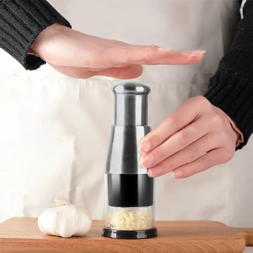 Manual Food Chopper, Stainless Steel Garlic Press