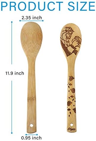Beauty and the Beast Burned Wooden Spoons Cooking &Serving Utensils