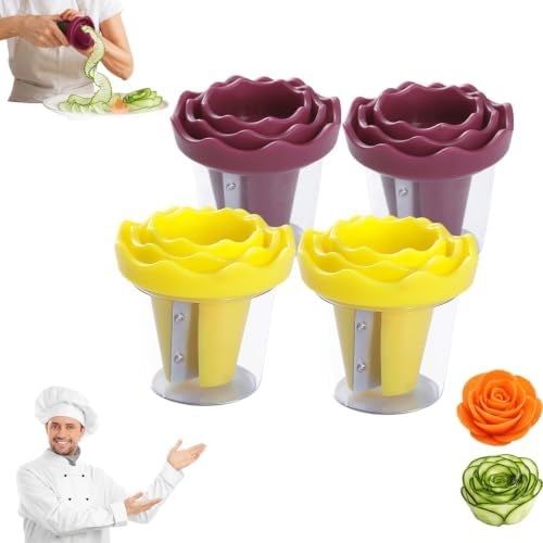 Manual Vegetable Spiralizer and Curler, 4pcs