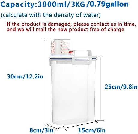 2 Pcs 5.5 LB Rice Storage Container, Airtight Cereal Flour Dispenser