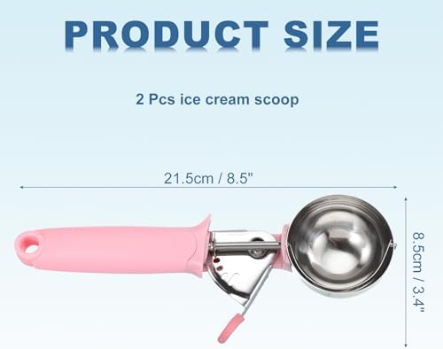 uxcell 2pcs Cookie Scoops, Ice Cream Scoop with Trigger for Baking