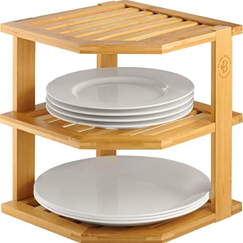 Bambüsi 3-Tier Corner Shelf, Bamboo Kitchen Organizer