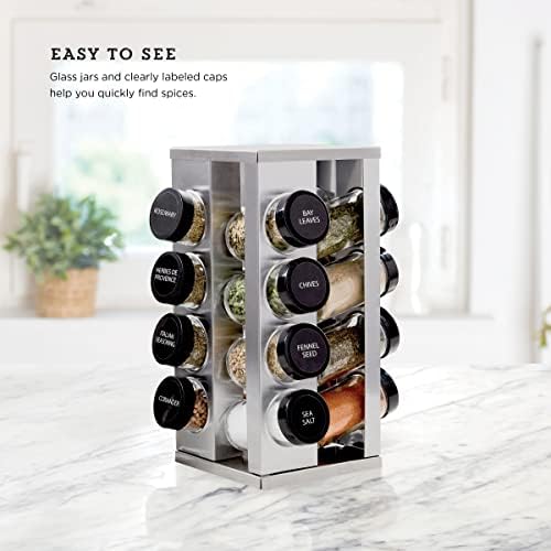 Kamenstein 16 Jar Heritage Revolving Countertop Spice Rack Organizer