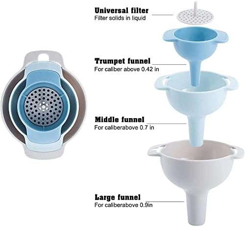 4 in 1 Funnels for Kitchen Use Filling Bottles with Detachable