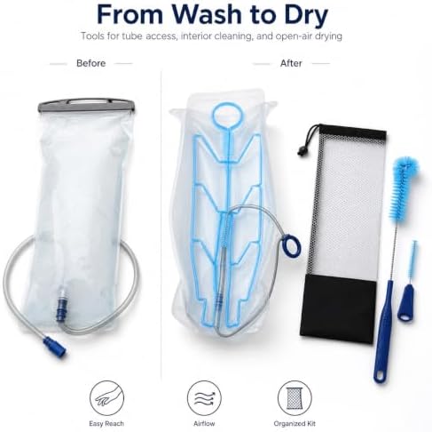 QWORK Hydration Bladder Cleaning Kit 4-in-1 Set – Heavy Duty Reservoir