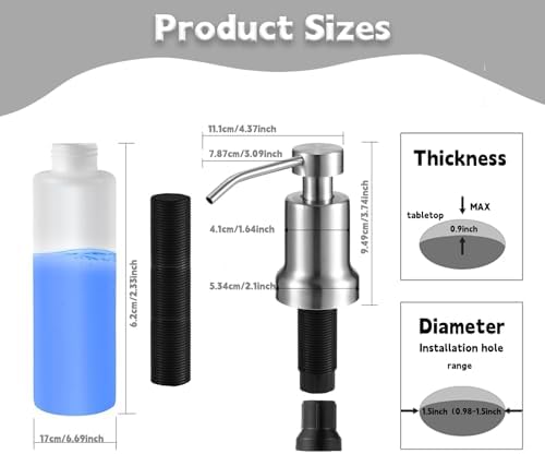 HAIOLORPRO Foaming Soap Dispenser for Kitchen Sink, Kitchen Bathroom