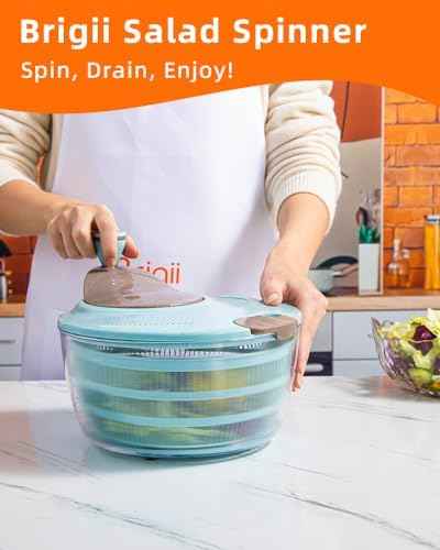 Brigii Salad Spinner, 4.24 Quart Lettuce Spinner, Vegetable Spinner