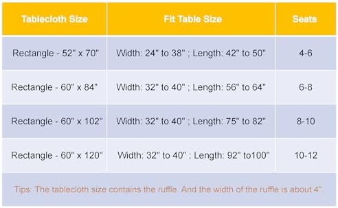 Checkered 100% Washed Cotton Tablecloth Ruffle Gingham Taupe, 60"×120"