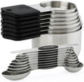Magnetic Measuring Cups and Spoons Set of 16 Includes 7pcs Stainless