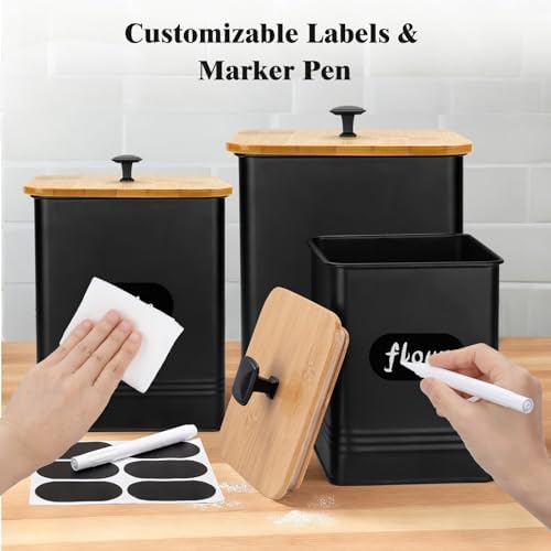 Set of 3 Metal Kitchen Canisters