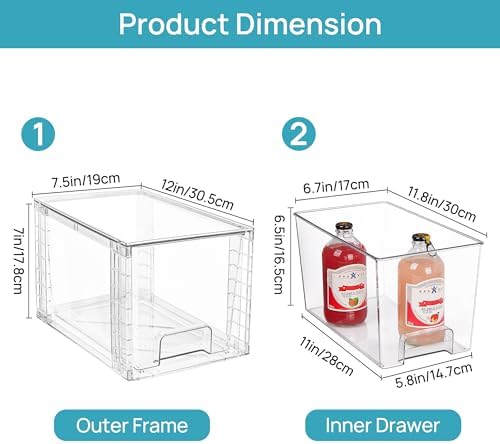 Vtopmart 4 Pack Bathroom Storage Organizer and 4Pack Large Stackable