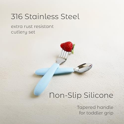 ASOMIC 316 Stainless Steel Toddler Utensils with Travel Case, Blush