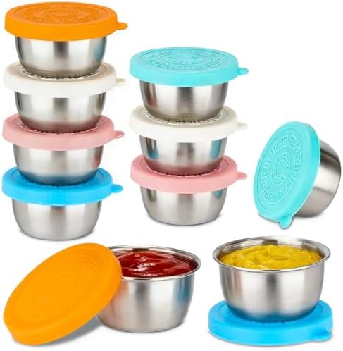 10Pack 1.6 Oz Salad Dressing Containers To Go, Sauce Container with