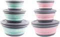 3Pcs Collapsible Silicone Food Storage Bowls with Leak Proof Lid