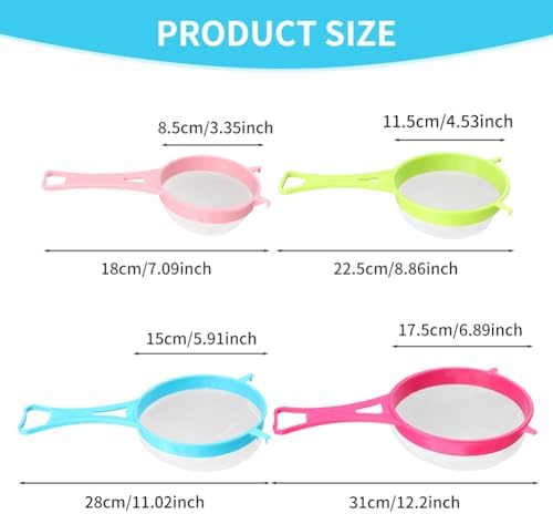 4Pcs Fine Mesh Strainer Set, Solid-Liquid Separator Gadget, Plastic