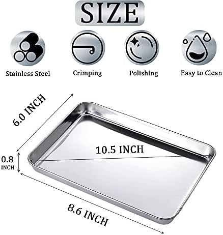 2-Pack Stainless Steel Trays, Medium