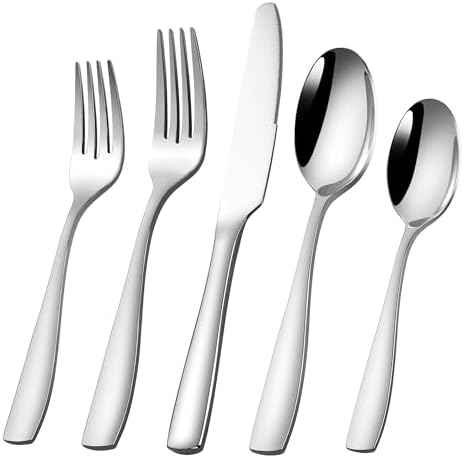 18/10 Stainless Steel Flatware Set for 8, 40 Pieces Heavy Silverware Set