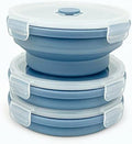 3piece Collapsible Bowl with Lids, Microwave Silicone Meal Prep Lunch