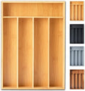 Bamboo Silverware Organizer, 10 Inch, 5 Slots