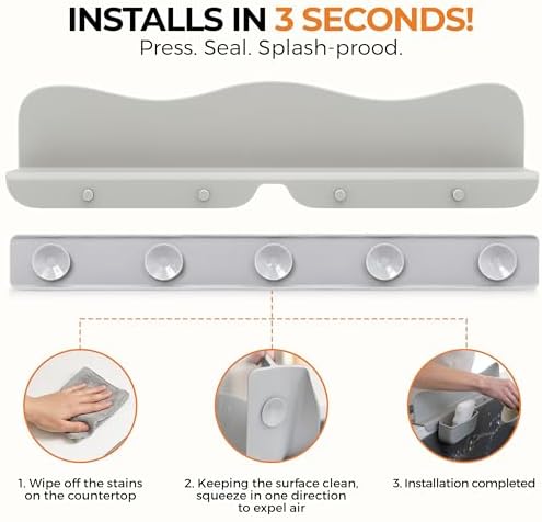 MACMED Silicone Sink Splash Guard with Sponge Holder for Kitchen