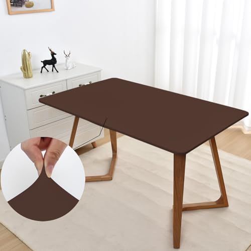Rectangle Brown Tablecloth 42x72 Inch Fitted Fabric 6ft with Elastic