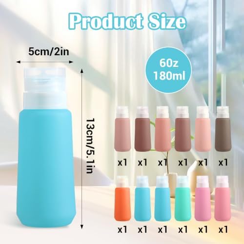 12 Pcs 6 oz Condiment Squeeze Bottles, Leakproof Salad Dressing