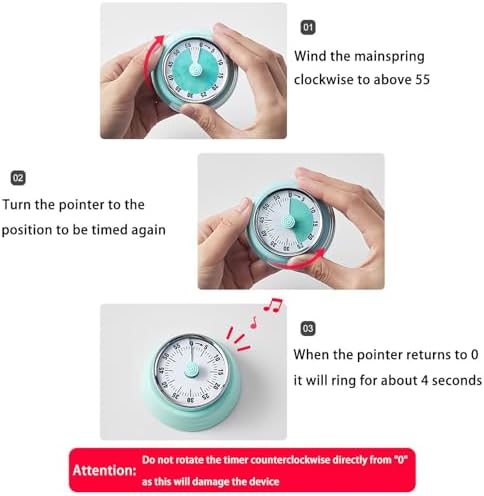 Stainless Steel Kitchen Timer, 60-Minute