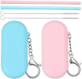 2 Set Silicone Straws with Case, Reusable Straws Travel Party Cruise