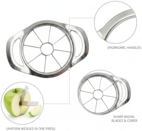 Stainless Steel Apple Slicer and Corer, Fruit Cutter for Uniform