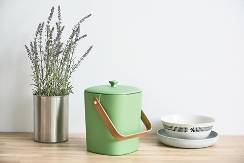 Bamboozle 1 Gallon Countertop Compost Bin, Avocado