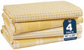 LANE LINEN Hand Towels for Kitchen 100% Cotton Durable 4 Pack - Yellow