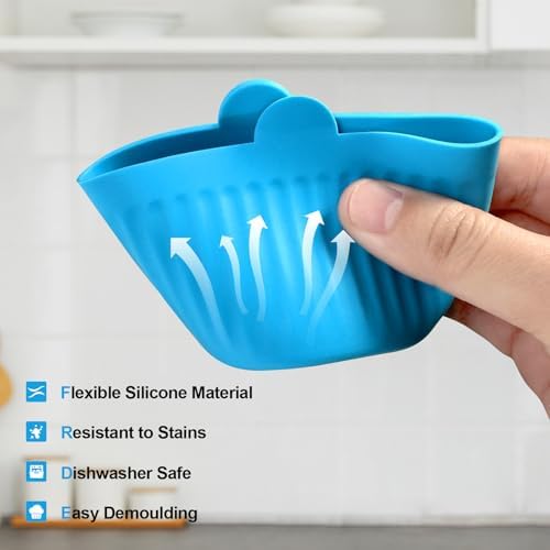 Air Fryer Silicone Baking Cups, Non-Stick Egg Molds for Muffins &