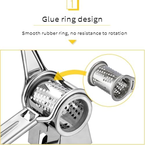 Manual Rotary Cheese Grater, 304 Stainless Steel Hand-Crank