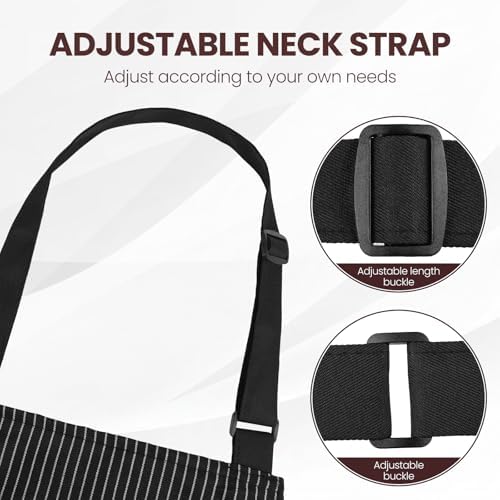 Serrenf 2 Pack Apron, Cooking Kitchen Aprons, Adjustable Bib Apron