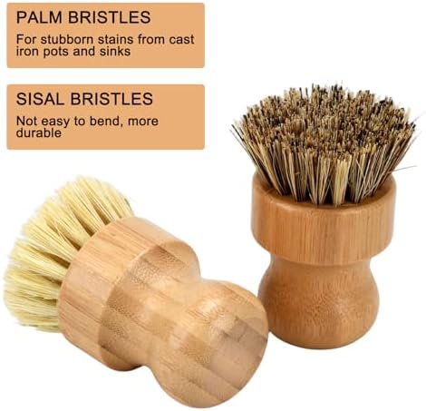 4 Piece Bamboo Dish Brush Set