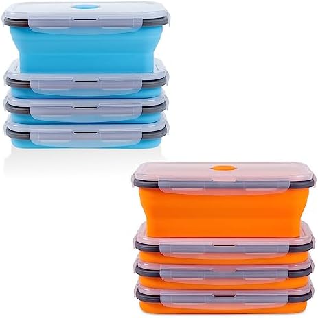 Collapsible Food Storage Containers with Lid & Air Vent, Bundle of