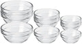 12-Piece Mini Glass Prep Bowls Set - 4x 1.5 oz, 4x 2.5 oz, 4x 4.5 oz