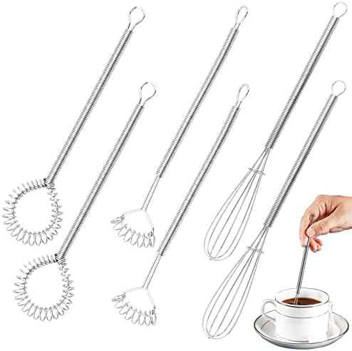 6 PCS Mini Whisk Set, Stainless Steel Spring Whisk, Cooking Gadget for