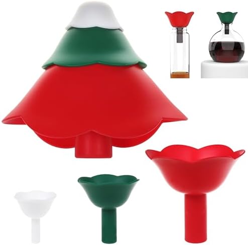 Silicone Kitchen Funnel Set, Christmas Tree Shape Funnel Set, Silicone