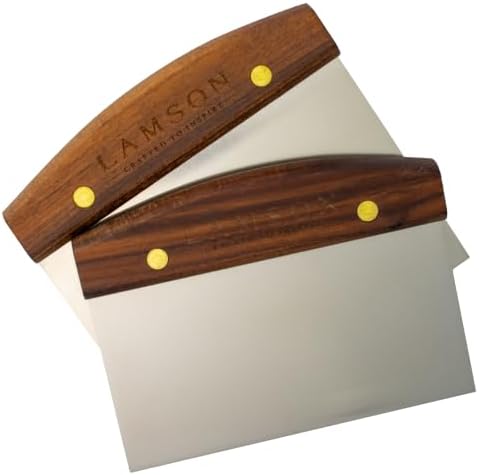 Lamson Bench Scraper, High Carbon Steel Dough Cutter, Walnut, 3 x 6 In