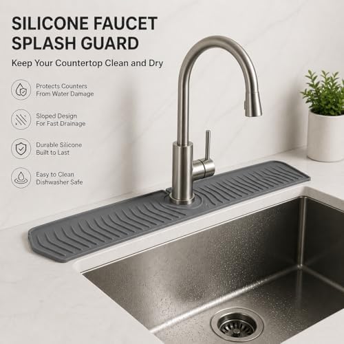 Sink Faucet Mat for Kitchen Sink, Handle Scrubber Sponge