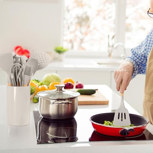 LIANYU 15-Piece Kitchen Cooking Utensils Set with Holder, Silicone