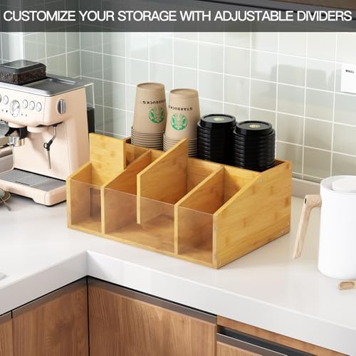 Coffee Station Condiment Organizer, Removable Dividers
