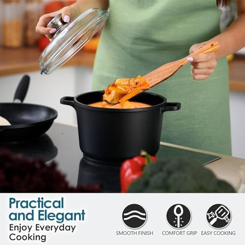 HOWHONG 8 Pcs Acacia Wood Spurtle Set, Nonstick Cooking Utensils