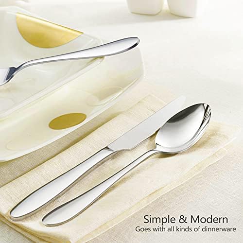 HaWare 40-Piece Silverware Set, Stainless Steel Flatware Service for 8