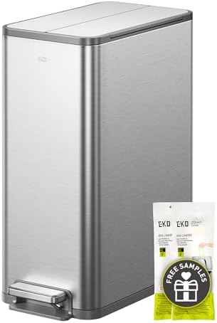 EKO X-Wing Step Trash Can, 50L, Stainless Steel