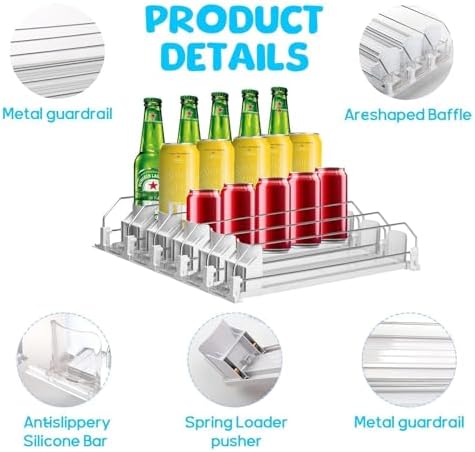 Can Dispenser for Refrigerator, White, Holds up to 25 Cans