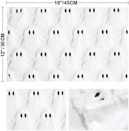 Artoid Mode White Ghost Halloween Placemats Set of 4, 12x18 Inch Soft