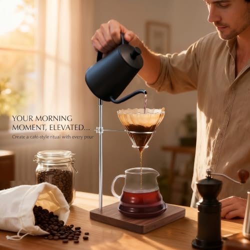 Pour Over Stand with North American Walnut Base & 360° Adjustable